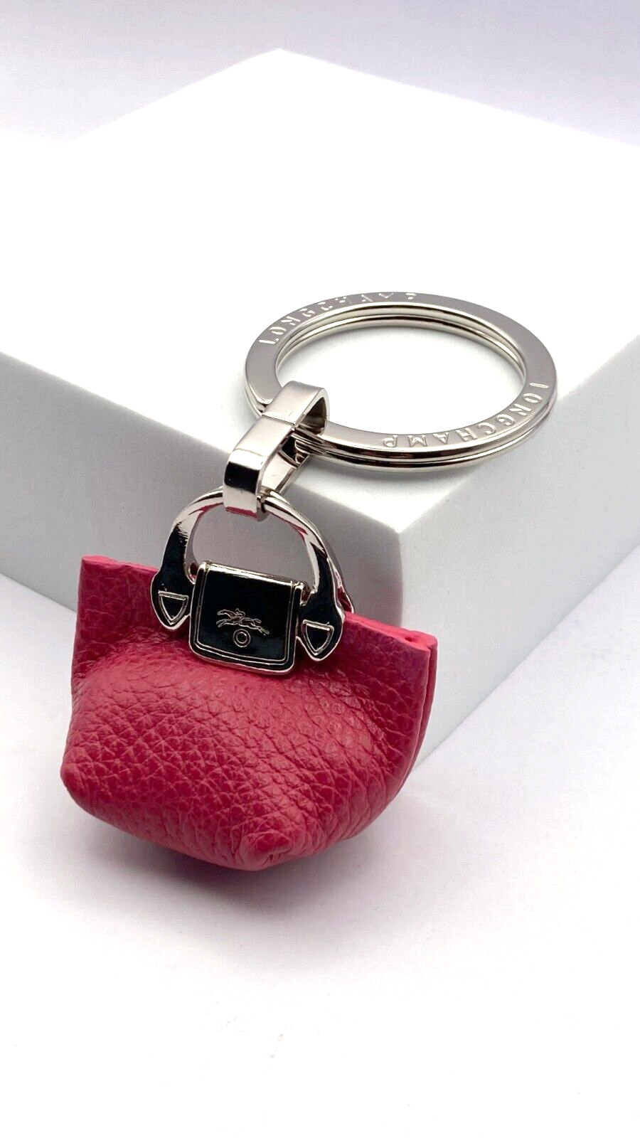 LONGCHAMP LE PLIAGE CUIR KEY CHAIN - PINK