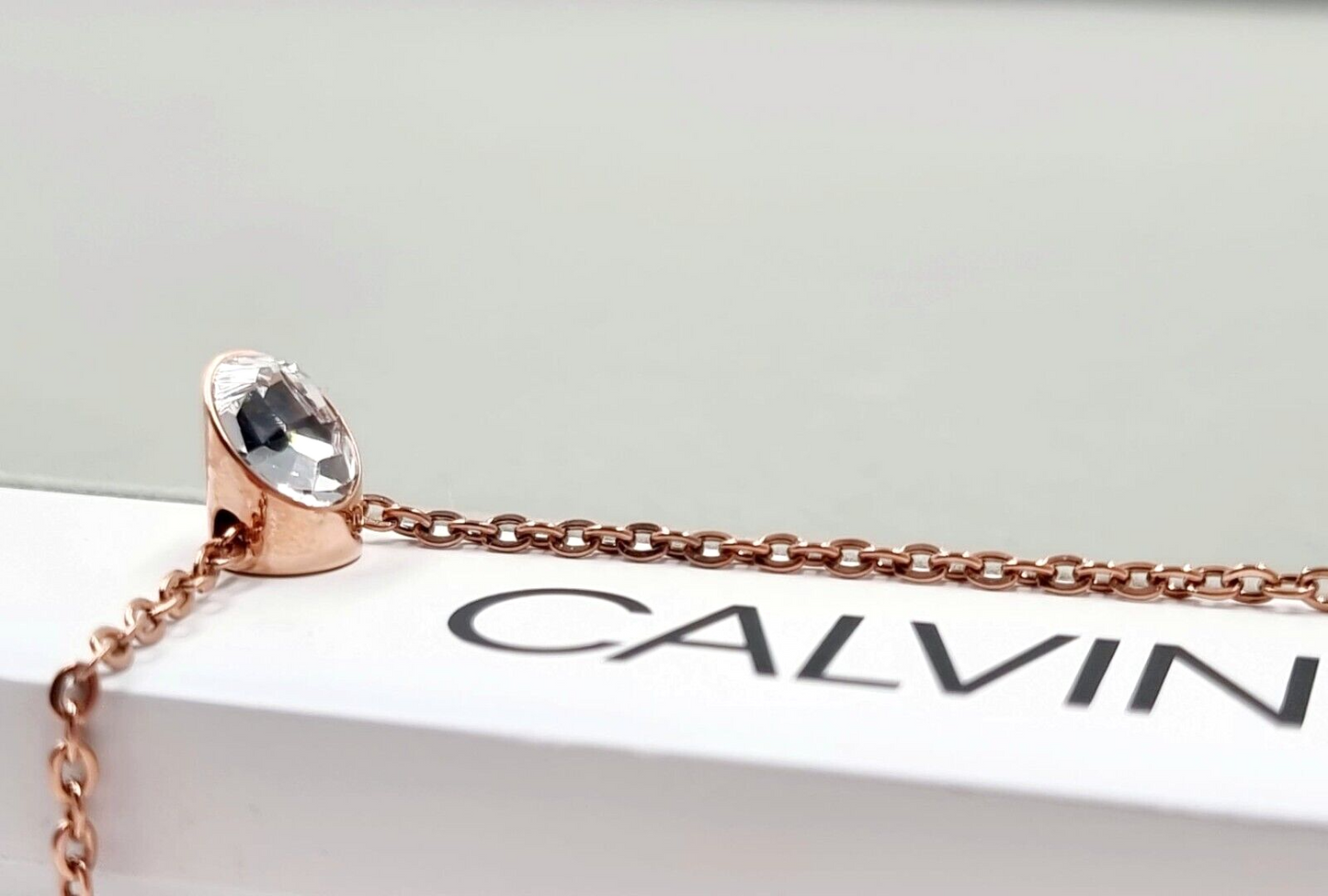 New CALVIN KLEIN BRILLIANT KJ8YPN140200 STAINLESS STEEL ROSE GOLD PVD NECKLACE