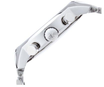 Neue, in der Schweiz hergestellte CALVIN KLEIN City Chronographenuhr mit grauem, silbernem Zifferblatt