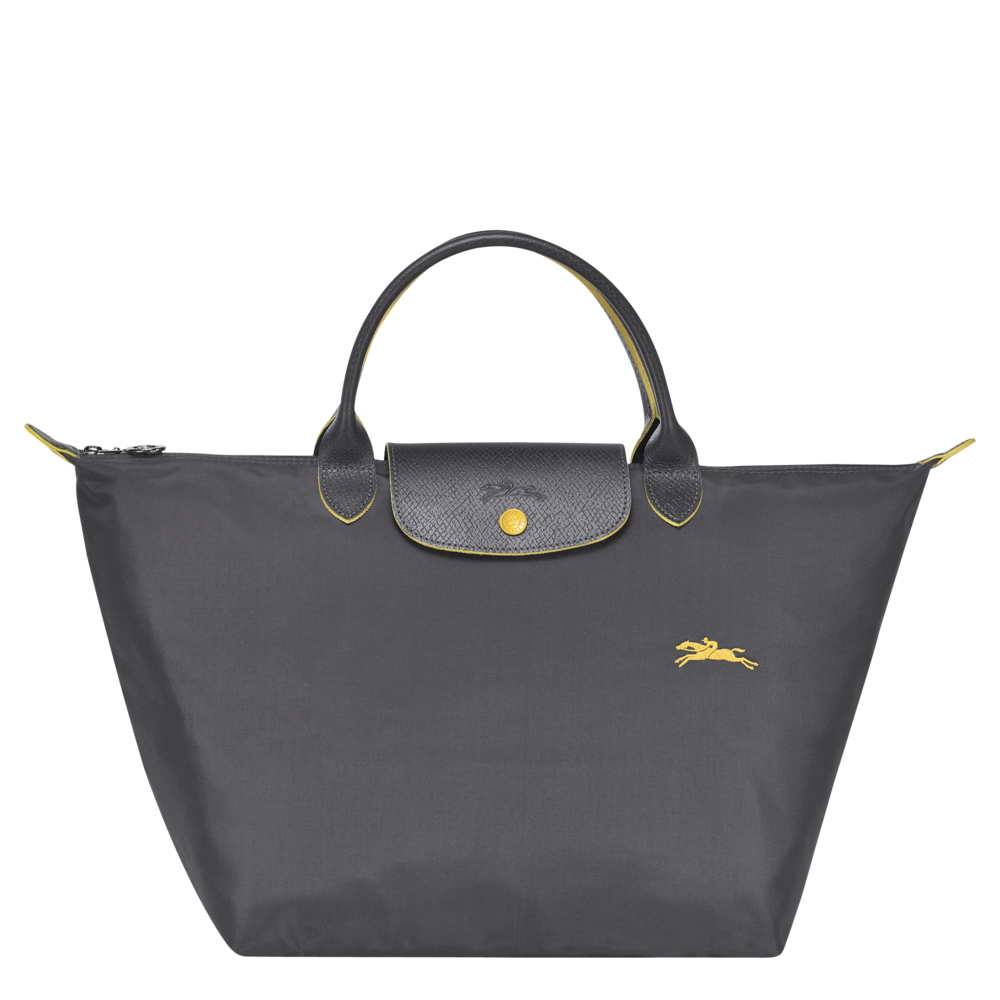 New LONGCHAMP LE PLIAGE CLUB TOP HANDLE BAG MEDIUM - GUN METAL