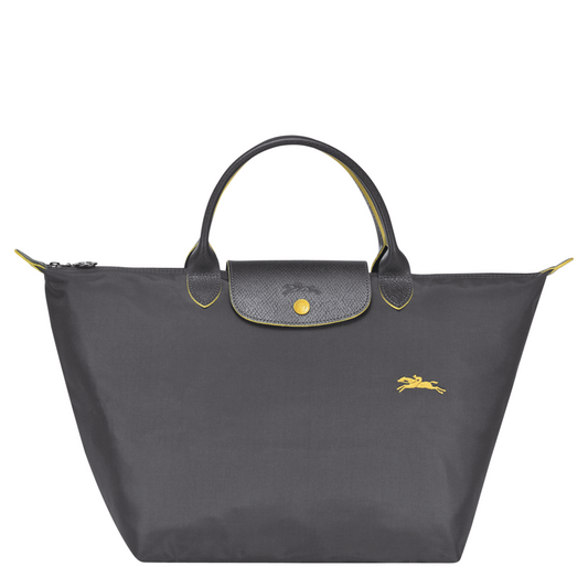 New LONGCHAMP LE PLIAGE CLUB TOP HANDLE BAG MEDIUM - GUN METAL