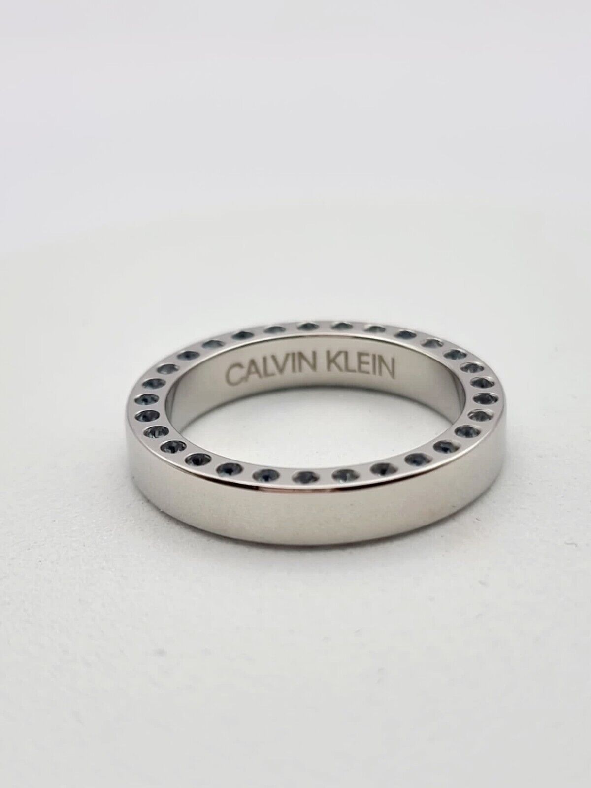 New CALVIN KLEIN HOOK RING KJ06MR040405 - SILVER - SIZE 49