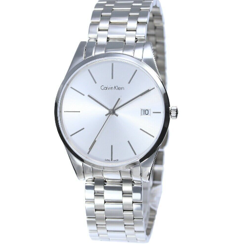 New Swiss Made CALVIN KLEIN Time Quartz Silver Dial LadiesWatch