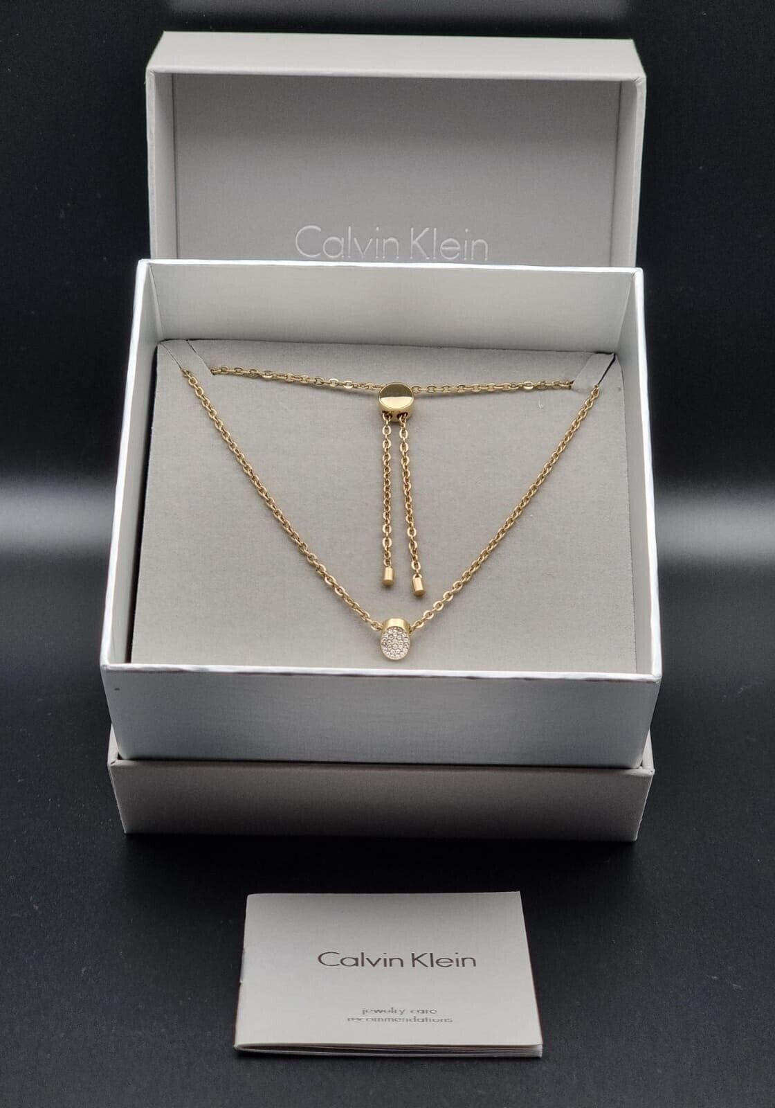 New CALVIN KLEIN BRILLIANT KJ8YJN140100 STAINLESS STEEL NECKLACE - GOLD