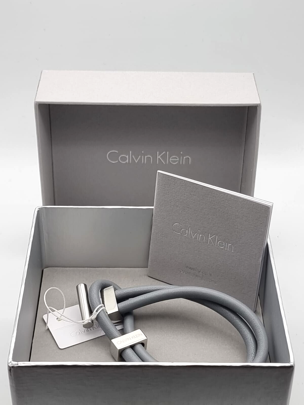 New CALVIN KLEIN ANCHOR KJ8WAB09010L STAINLESS STEEL LEATHER BRACELET - L