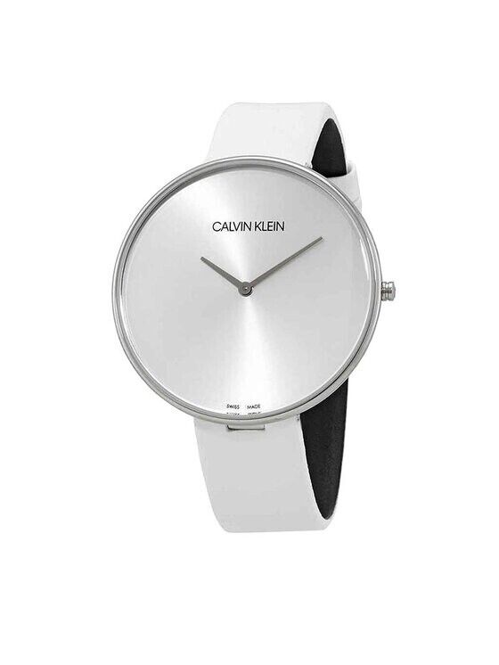 New Swiss Made CALVIN KLEIN Full Moon Quartz Silver Dial Ladies Watch