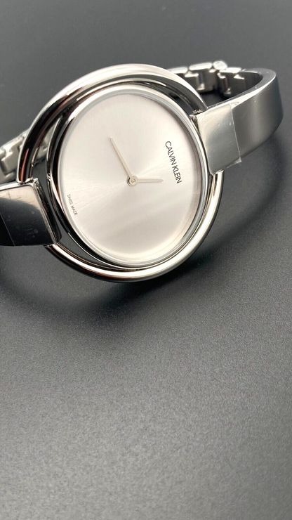 New Swiss Made CALVIN KLEIN Impetuous Quartz Silver Dial Ladies Watch