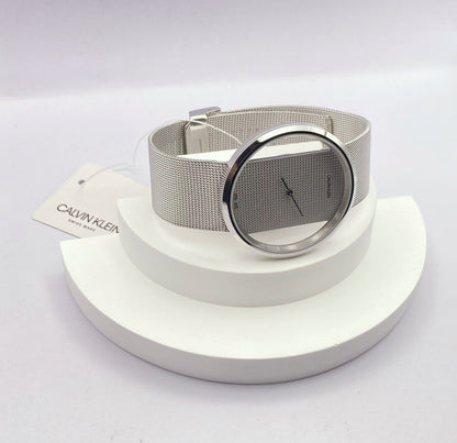 New Swiss Made CALVIN KLEIN Quartz Clear Dial Ladies Watch