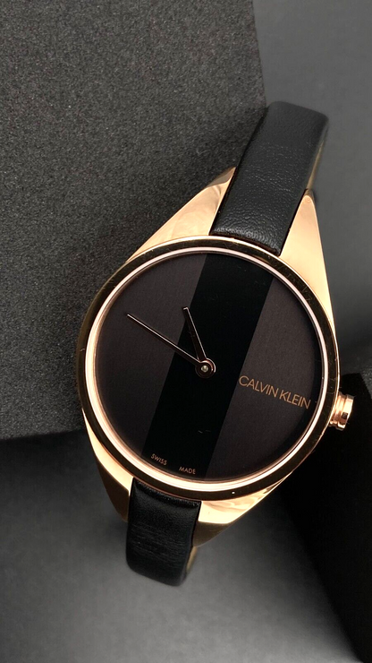 New Swiss Made CALVIN KLEIN Rebel Quartz Black Dial Ladies Watch