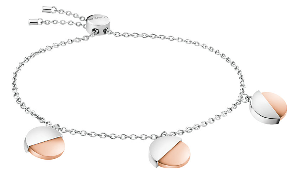 Neu CALVIN KLEIN SPICY KJ8RPB200100 EDELSTAHLARMBAND - SIL/ROSÉGOLD