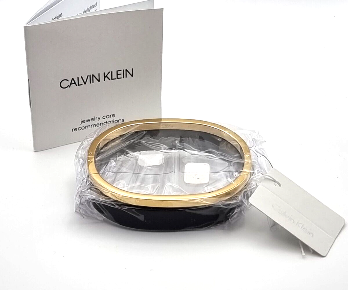 New CALVIN KLEIN ARMREIF SET HOOK SCHWARZ/GELBGOLD - XS