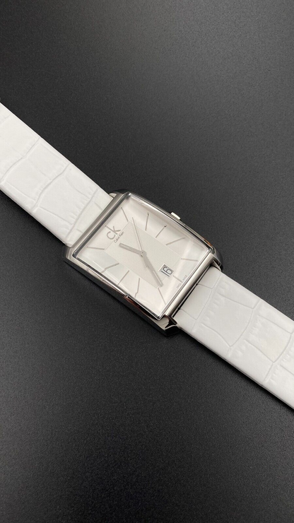 New Swiss Made CALVIN KLEIN Window Silver Dial Men's Watch