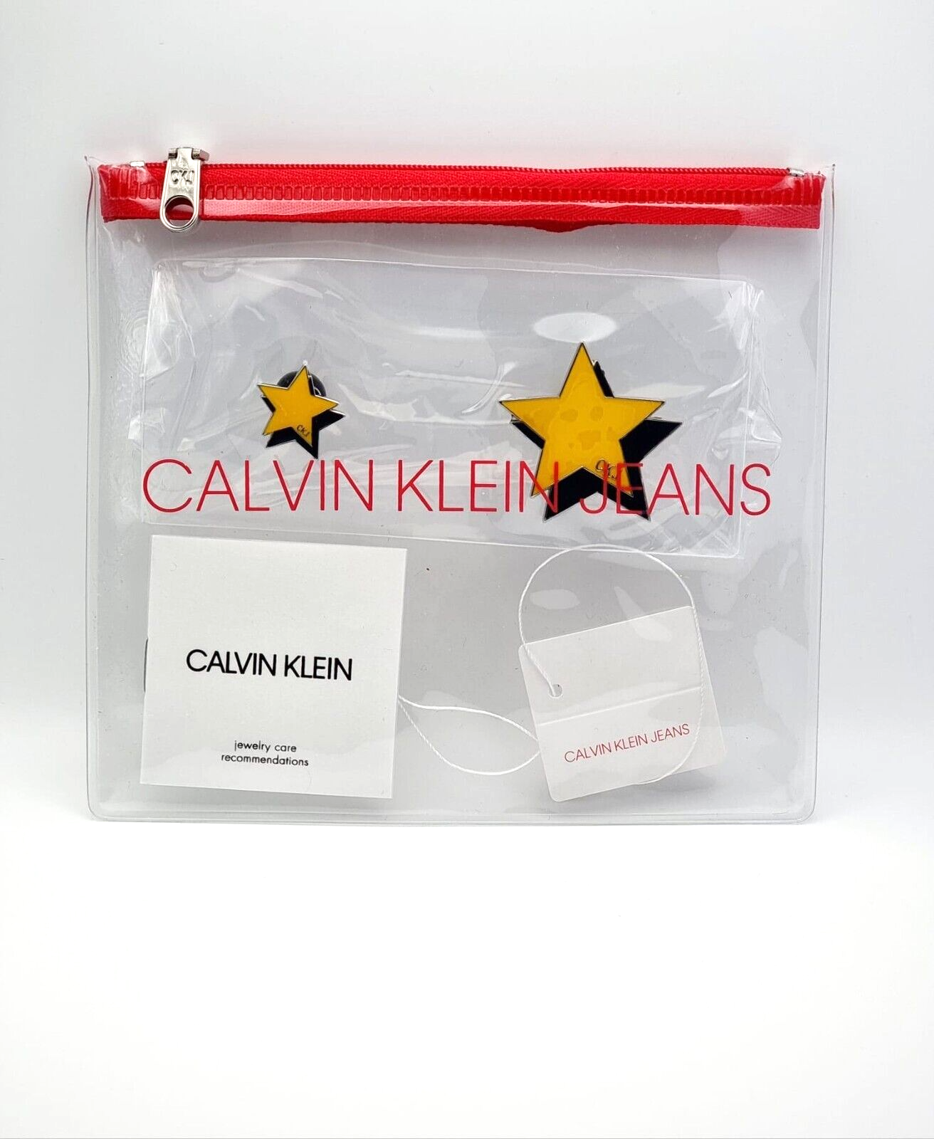 New CALVIN KLEIN JEANS KJJNDH200100 PINS-UP BROOCHES - SILVER/YELLOW