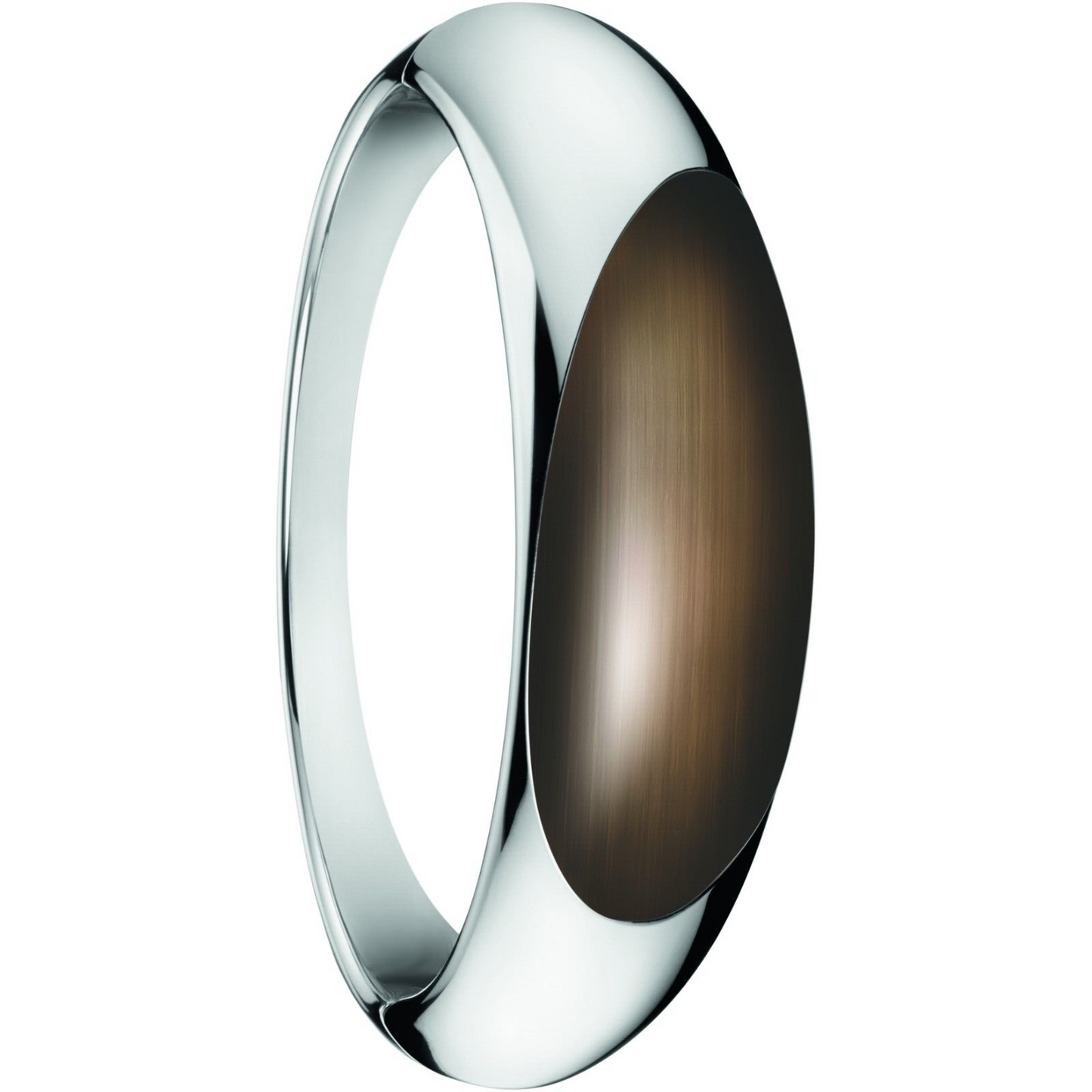 New CALVIN KLEIN ELLIPSE STONE BANGLE KJ3QCD0201XS - SILVER/BROWN - XS