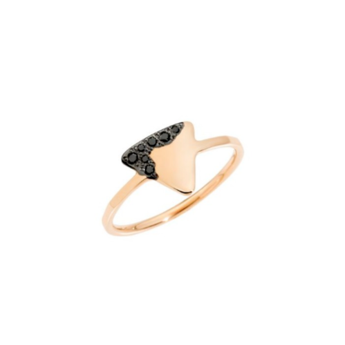 New DODO PRECIOUS TAG NIGHT RING - GOLD/BLACK DIAMONDS - SIZE 45