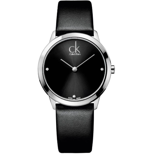 New Swiss Made CALVIN KLEIN Minimal Quartz Diamond Black Dial Ladies Watch