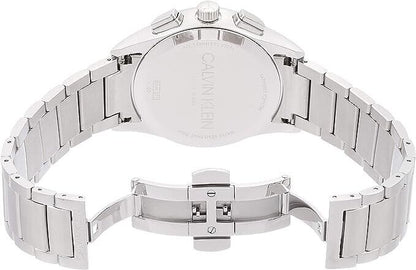 New Swiss Made CALVIN KLEIN Completion Chronograph Quartz Silver Dial Mens Watch