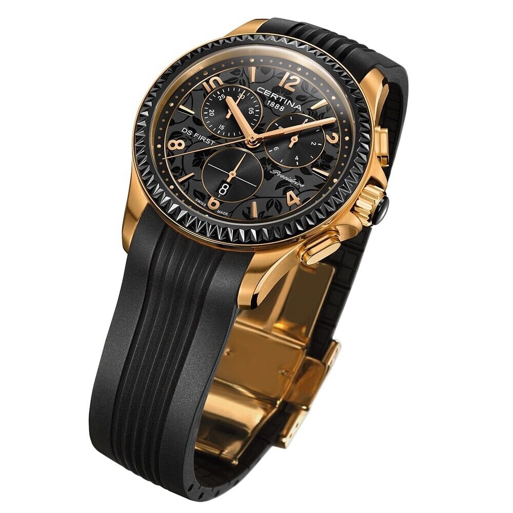 New CERTINA DS FIRST LADY CERAMIC CHRONO PRECIDRIVE - BLACK/GOLD