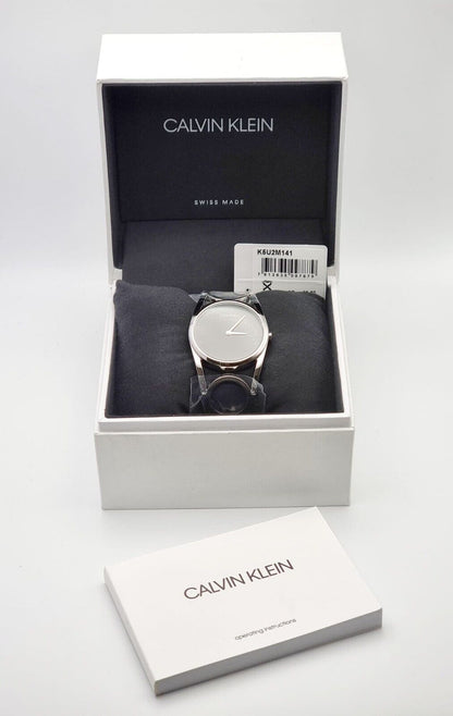 New Swiss Made CALVIN KLEIN Round Black Dial Small Stainless Steel Ladies Watch