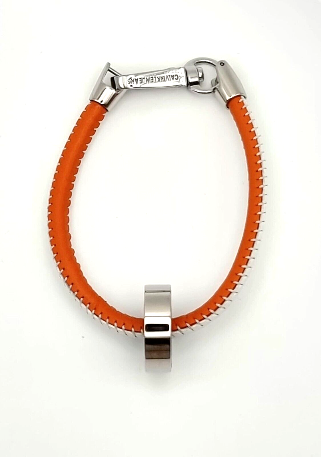 New CALVIN KLEIN JEANS KJJBBB09010L STAINLESS STEEL LEATHER BRACELET  - L