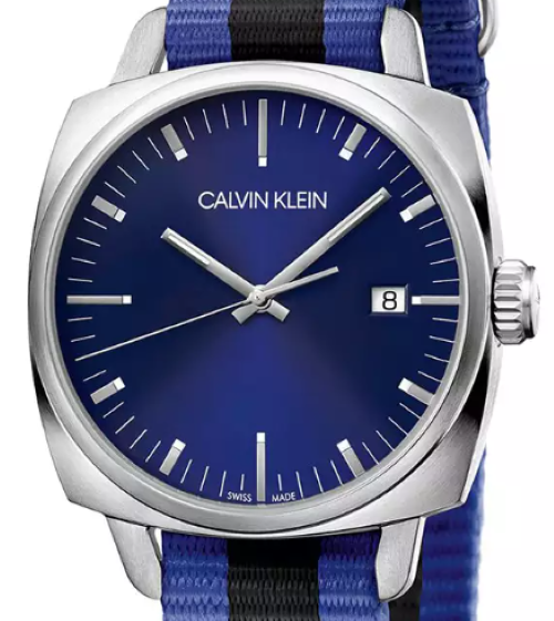 New Swiss Made CALVIN KLEIN Fraternity Blue Dial Men's Quartz Watch