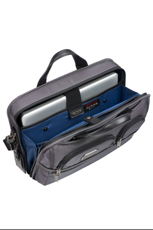 New TUMI T-PASS MEDIUM SCREEN LAPTOP SLIM BRIEF - PEWTER