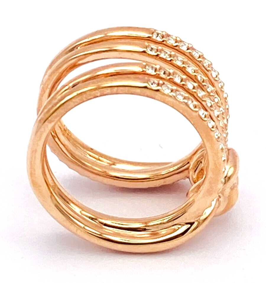 New SWAROVSKI LIFELONG WIDE RING - Rhodium, Rose Gold - Size 50