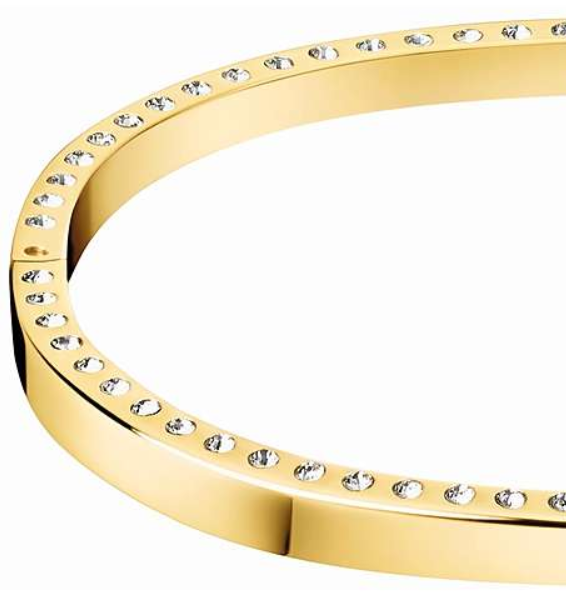 New CALVIN KLEIN HOOK KJ06JD1401XS STAINLESS STEEL BANGLE - GOLD - XS