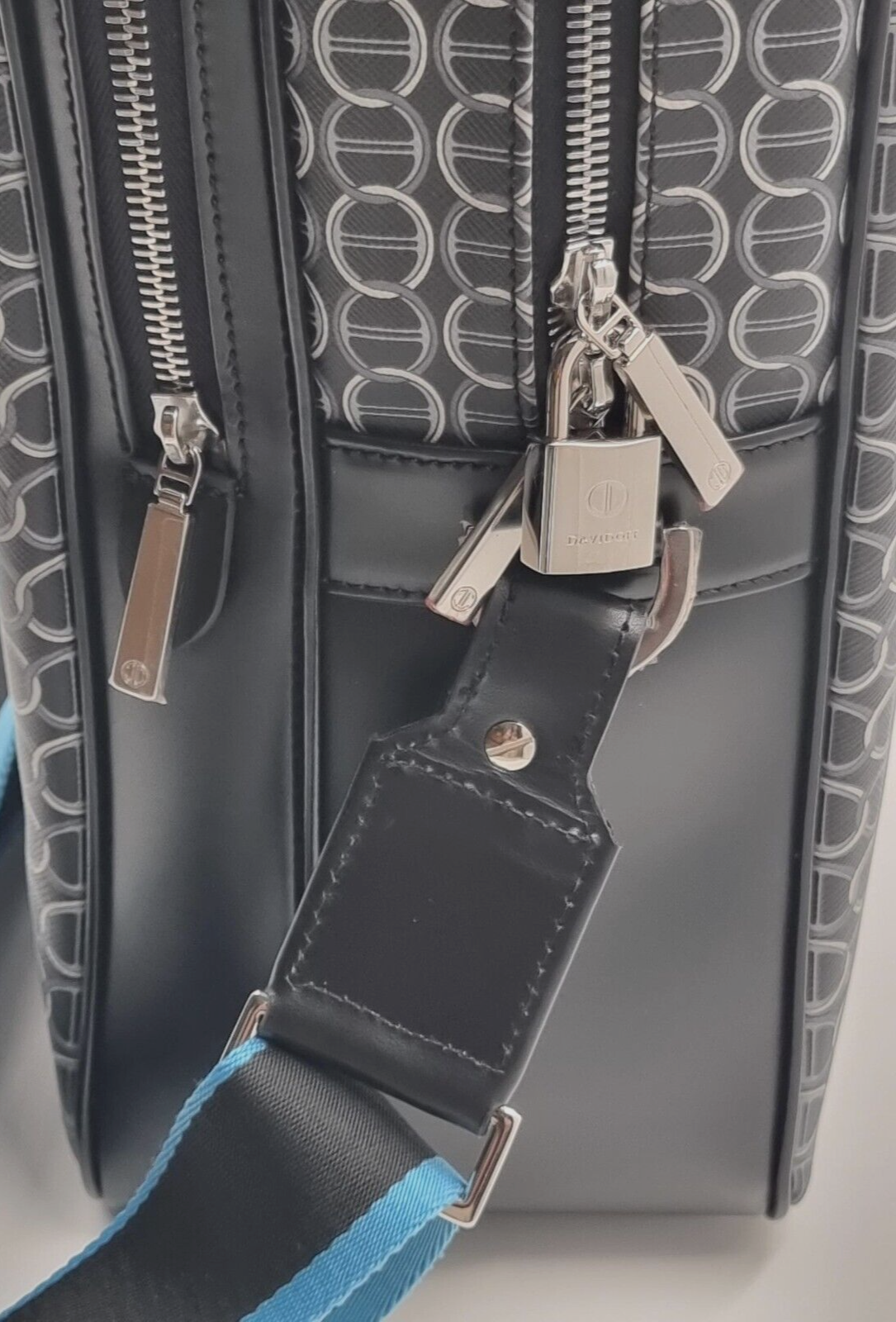 Neu DAVIDOFF COLORAMA BUSINESS BAG 2 ZIP - SCHWARZ