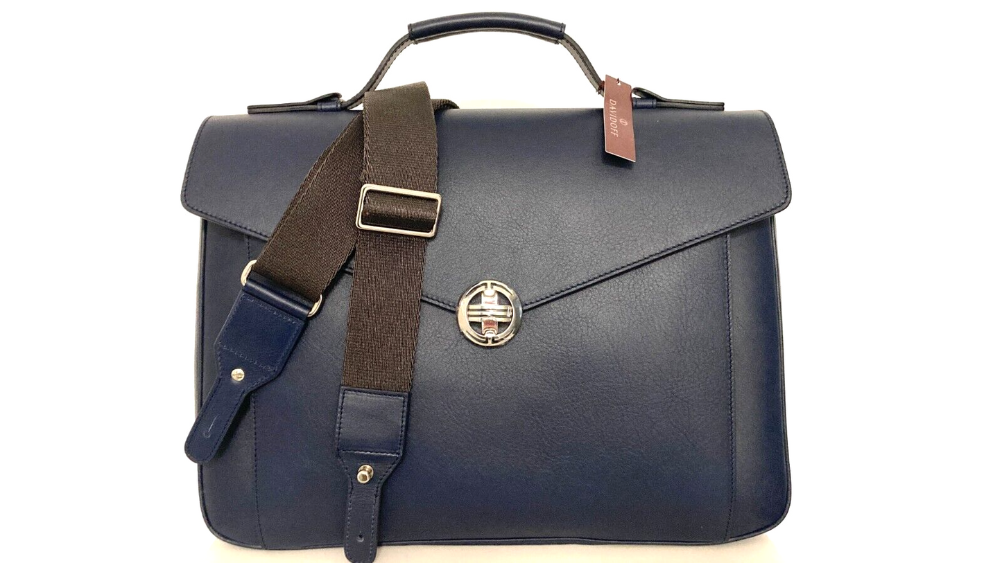 Neu DAVIDOFF LG ICON BUSTA AKTENTASCHE - MARINEBLAU