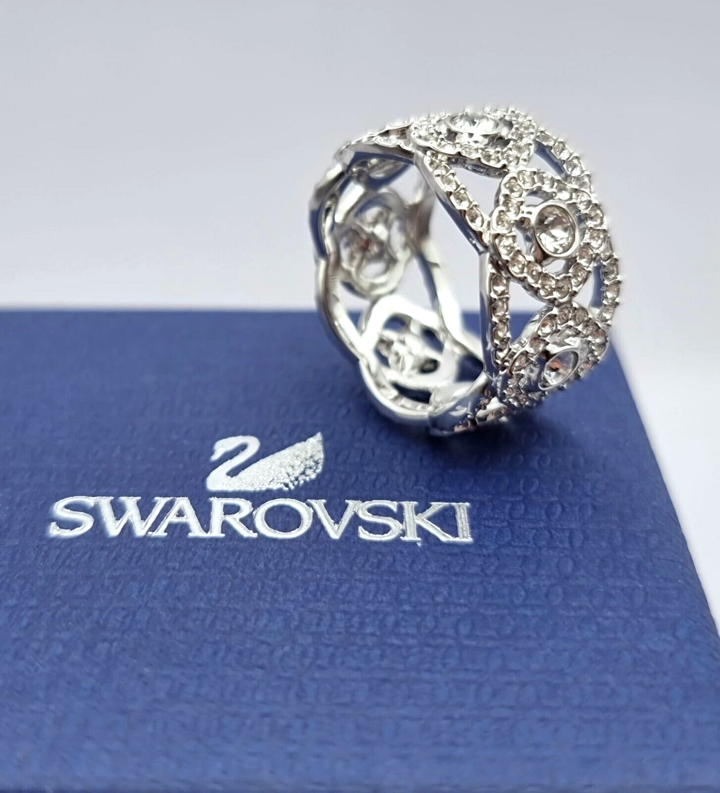 New SWAROVSKI DAYLIGHT RING - SILVER - SIZE 52