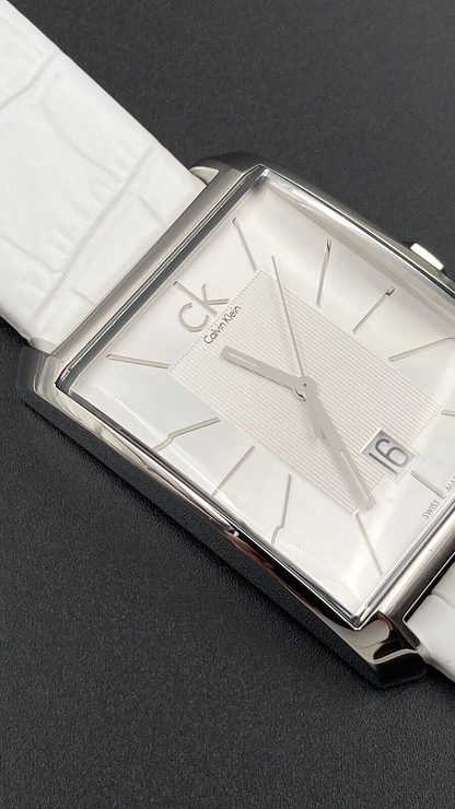 New Swiss Made CALVIN KLEIN Window Silver Dial Men's Watch