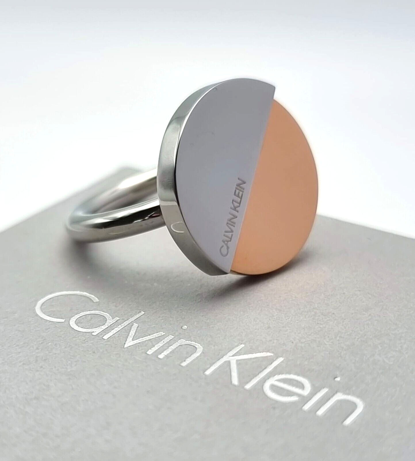 New CALVIN KLEIN SPICY KJ8RPR200106 STAINLESS STEEL RING - ROSE GOLD - SIZE 51