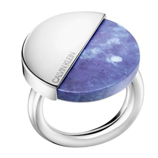 New CALVIN KLEIN SPICY KJ8RLR040208 RING - BLUE STONE - SIZE 57