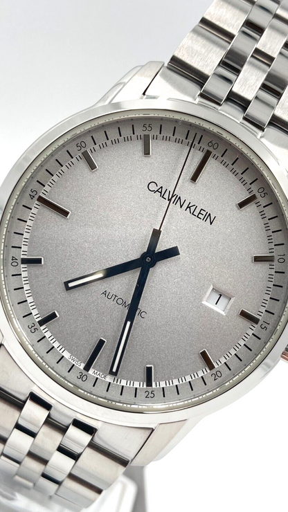 New Swiss Made CALVIN KLEIN Infinite Automatic Silver Dial Men's Watch