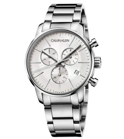 New Swiss Made CALVIN KLEIN City Silver Dial Chronograph Men's Watch