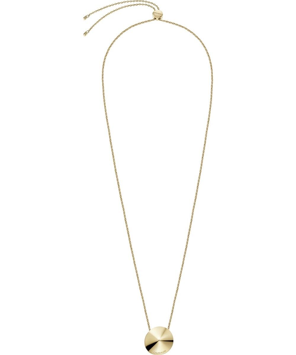 New CALVIN KLEIN STAINLESS STEEL SPINNER NECKLACE KJBAJN100200 - GOLD