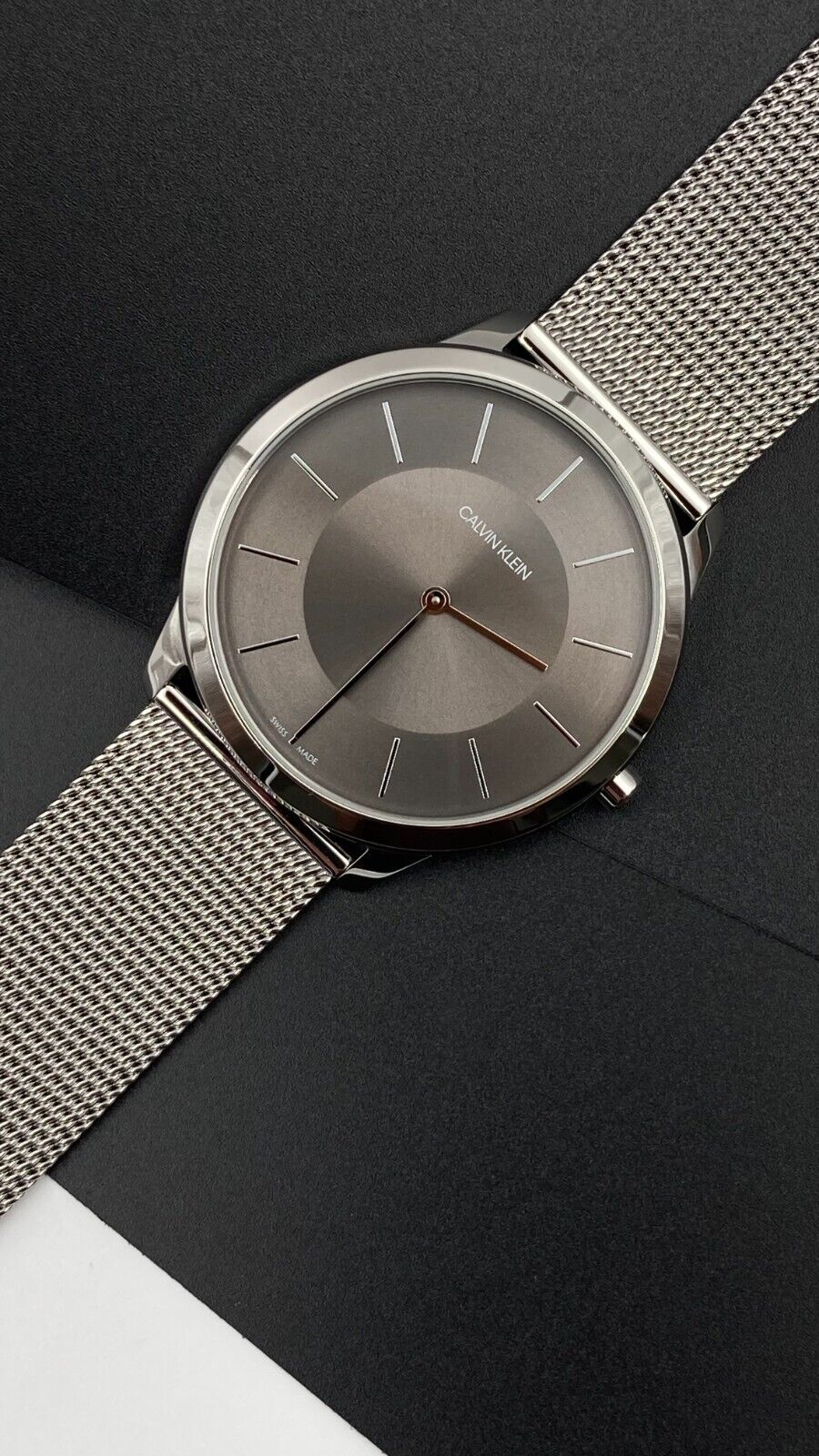 New Swiss Made CALVIN KLEIN Minimal Stainless Steel Men's Watch