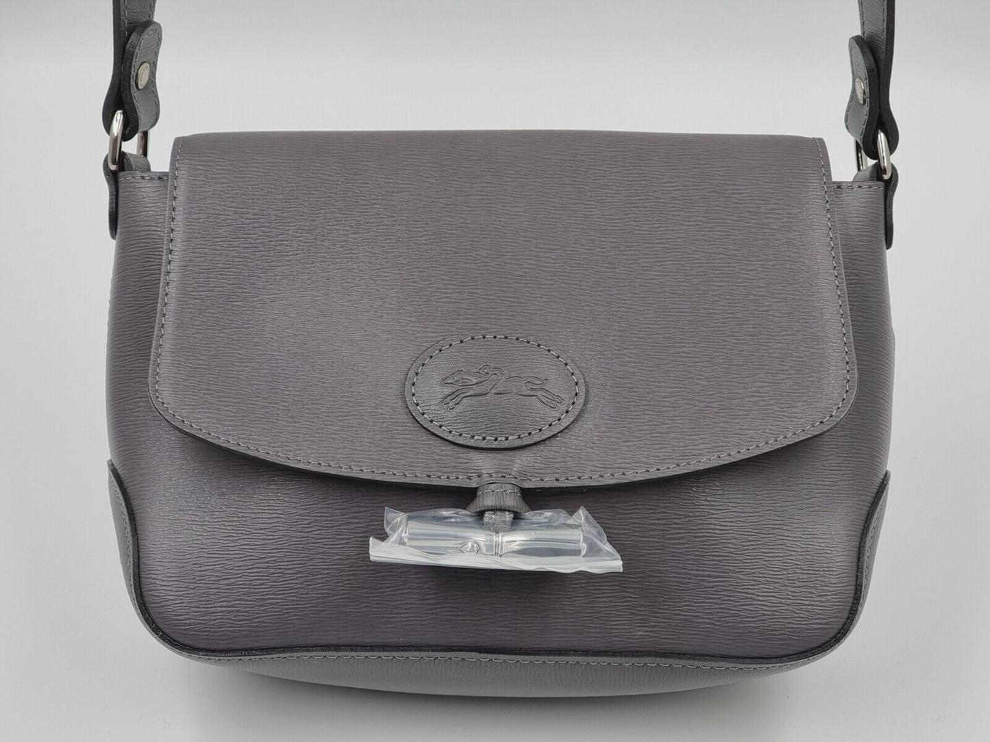 LONGCHAMP ROSEAU LEATHER XBODY BAG - GREY