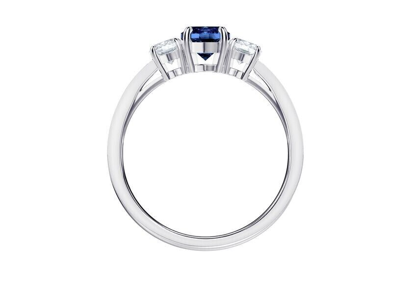 New ATTRACT TRILOGY RING RUNDSCHLIFF - BLUE/WHITE RHODIUM PLATED - GR. 55