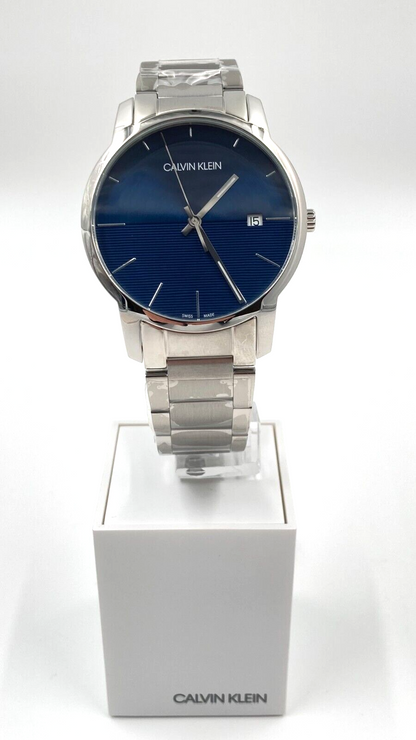 New Swiss Made CALVIN KLEIN City Quartz Blue Dial Men's Watch