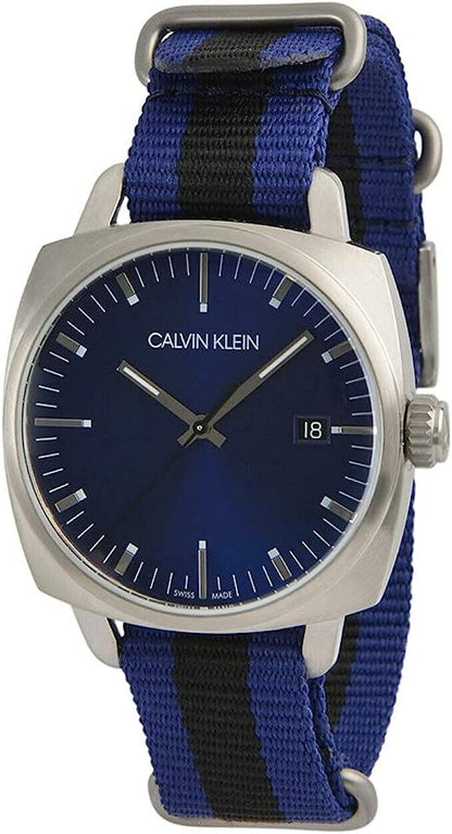 New Swiss Made CALVIN KLEIN Fraternity Blue Dial Men's Quartz Watch