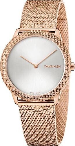 New Swiss Made CALVIN KLEIN Minimal Quartz Silver Dial Ladies Watch