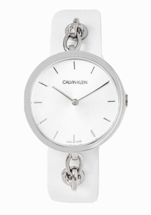 New Swiss Made CALVIN KLEIN Quartz Silver Dial Ladies Watch