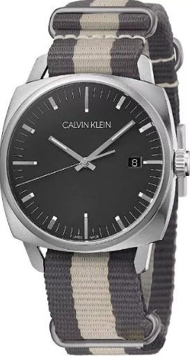 New Swiss Made CALVIN KLEIN Fraternity Quartz Black Dial Men's Watch