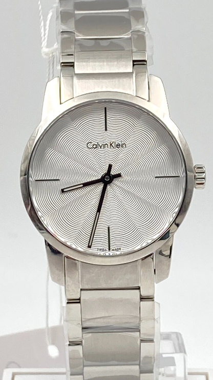 New Swiss Made CALVIN KLEIN City Quartz Silver Dial Ladies Watch