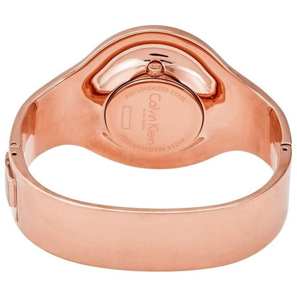 New Swiss Made CALVIN KLEIN Seamless Ladies Small Bangle Quartz Rose GoldWatch