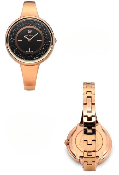 New SWAROVSKI CRYSTALLINE PURE WATCH - ROSEGOLD/BLACK -  34 MM/19 CM