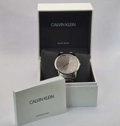 New Swiss Made CALVIN KLEIN Men's Black Dial City Watch