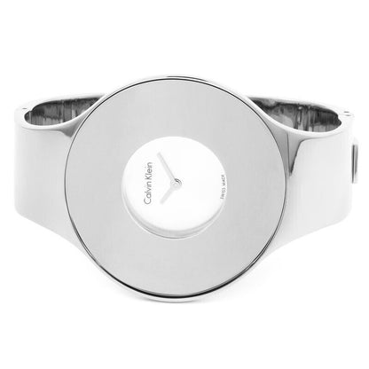 New Swiss Made CALVIN KLEIN Seamless White Dial Small Bangle Ladies Watch